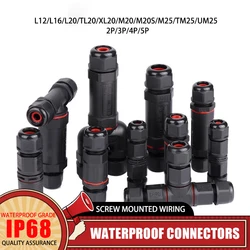 IP68 Waterproof Connector Assembly Type Electrical Cable Connectors 2/3/4/5P Outdoor LED Lighting Sealed Quick Terminal Connecto