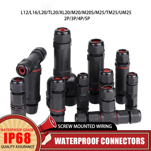 Conectores de Cable eléctrico tipo montaje, resistente al agua IP68, 2/3/4/5P, iluminación LED para exteriores, conector de Terminal rápido sellado