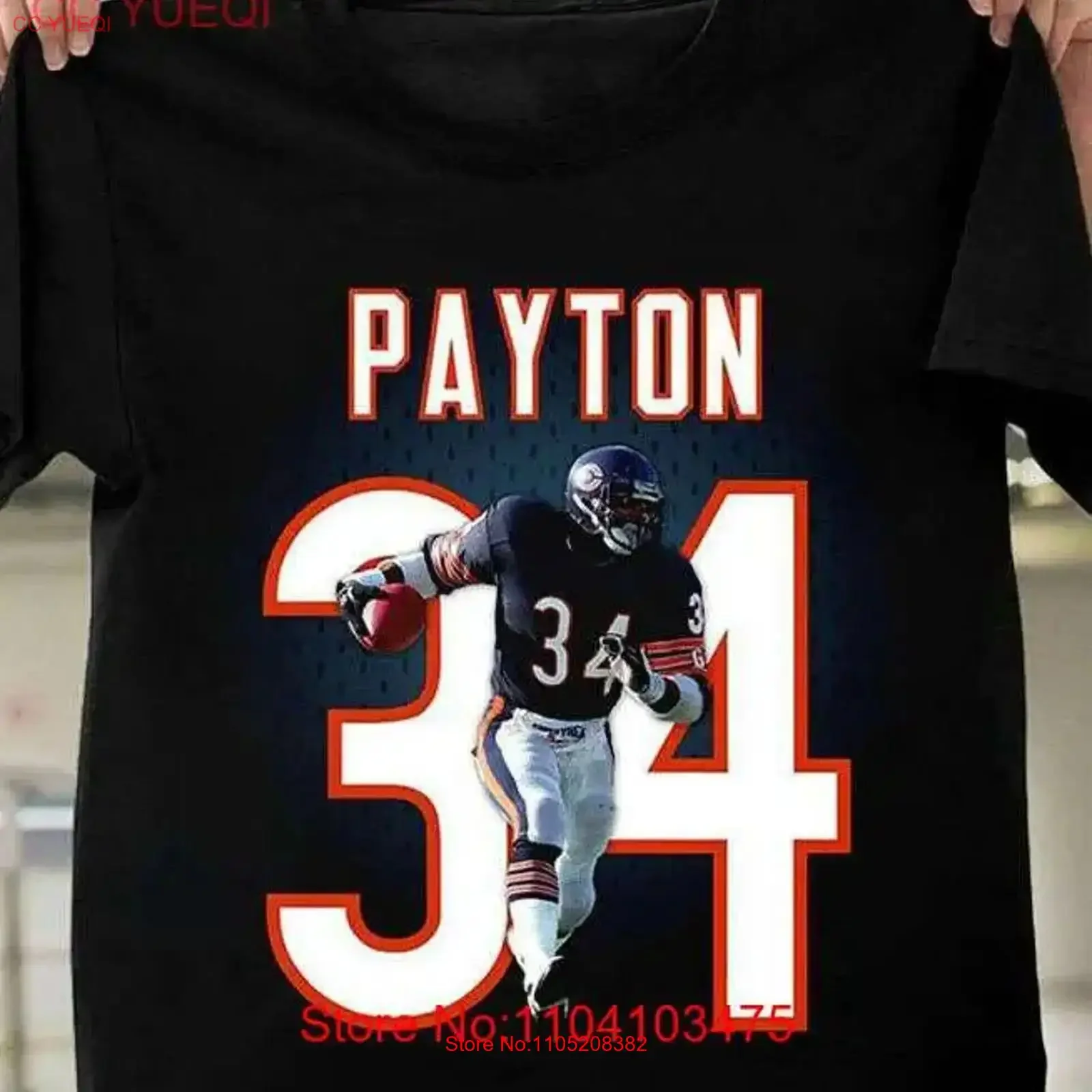 

Футболка Walter Payton, черная, хлопковая, все размеры от S до 5XL, JJ4576, винтажная стираная удобная дизайнерская одежда, стильная уличная одежда