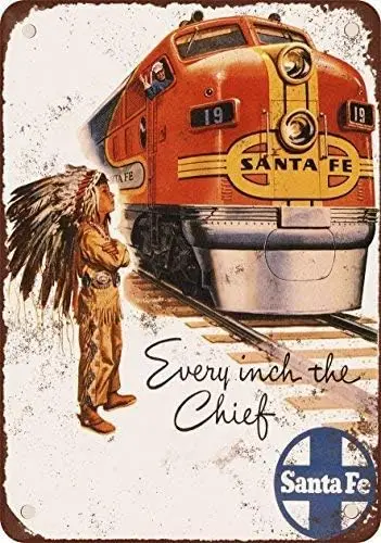 1948 Santa Fe Railroad Super Chief, diseño clásico de reproducción Metal tin Sign 12x8 Inches