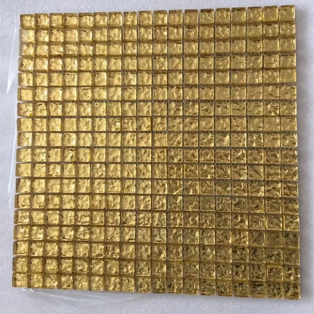 

15 мм роскошная стеклянная мозаичная плитка из настоящей золотой фольги, выставочный зал, камин, бассейн, украшение стены/пола, плитка, обустройство дома