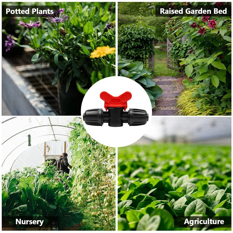 20 Pcs Drip Irrigation Switch Valves 1/2 Inch - In-Line Barb Lock For Tubing 0.60-0.65Inch OD, Outdoor Shut Off Valve-ABRO