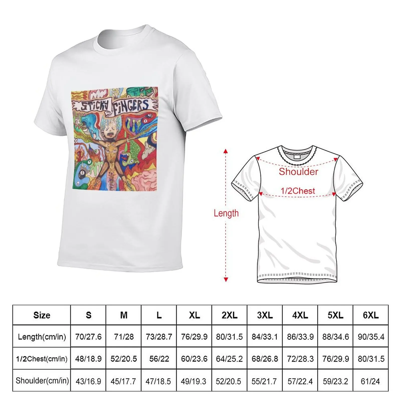 Sticky Fingers Caress Your Soul inspired artwork T-Shirt boys whites summer clothes oversized t shirts for men