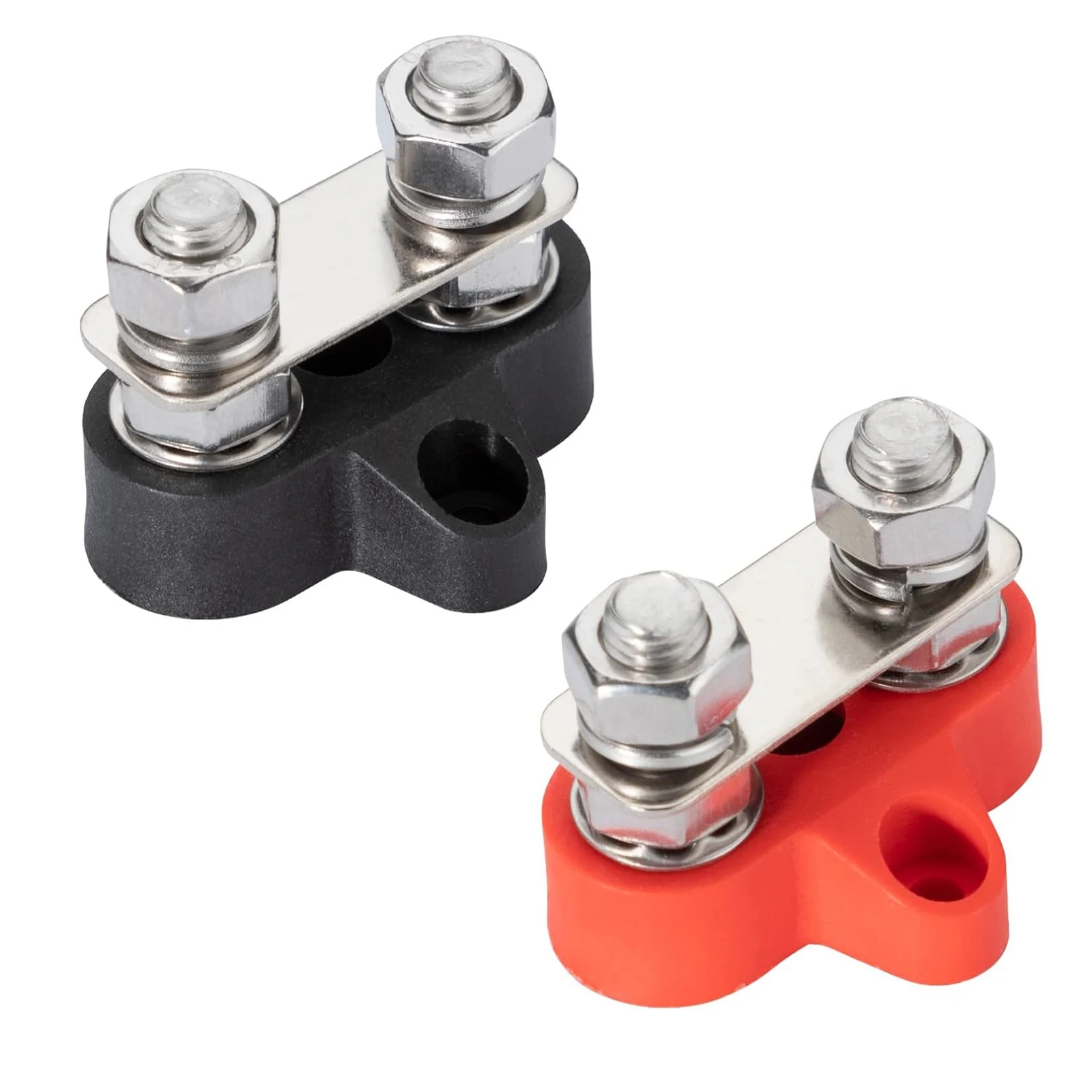 Parafuso de fiação dupla, 2 peças, bateria de parafuso de conexão dupla m8, blocos terminais de barra colectora 12-48v para carro, equipamento elétrico marinho