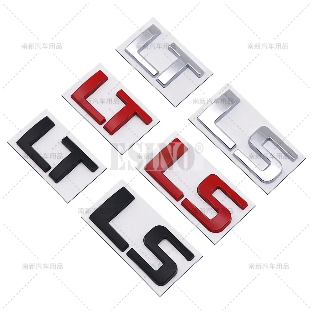 3D LT LS Metal Badge Emblem Sticker Decal Body Adhesive for Chevrolet Silverado Suburban Tahoe Offroad 4x4 Black Chrome Red
