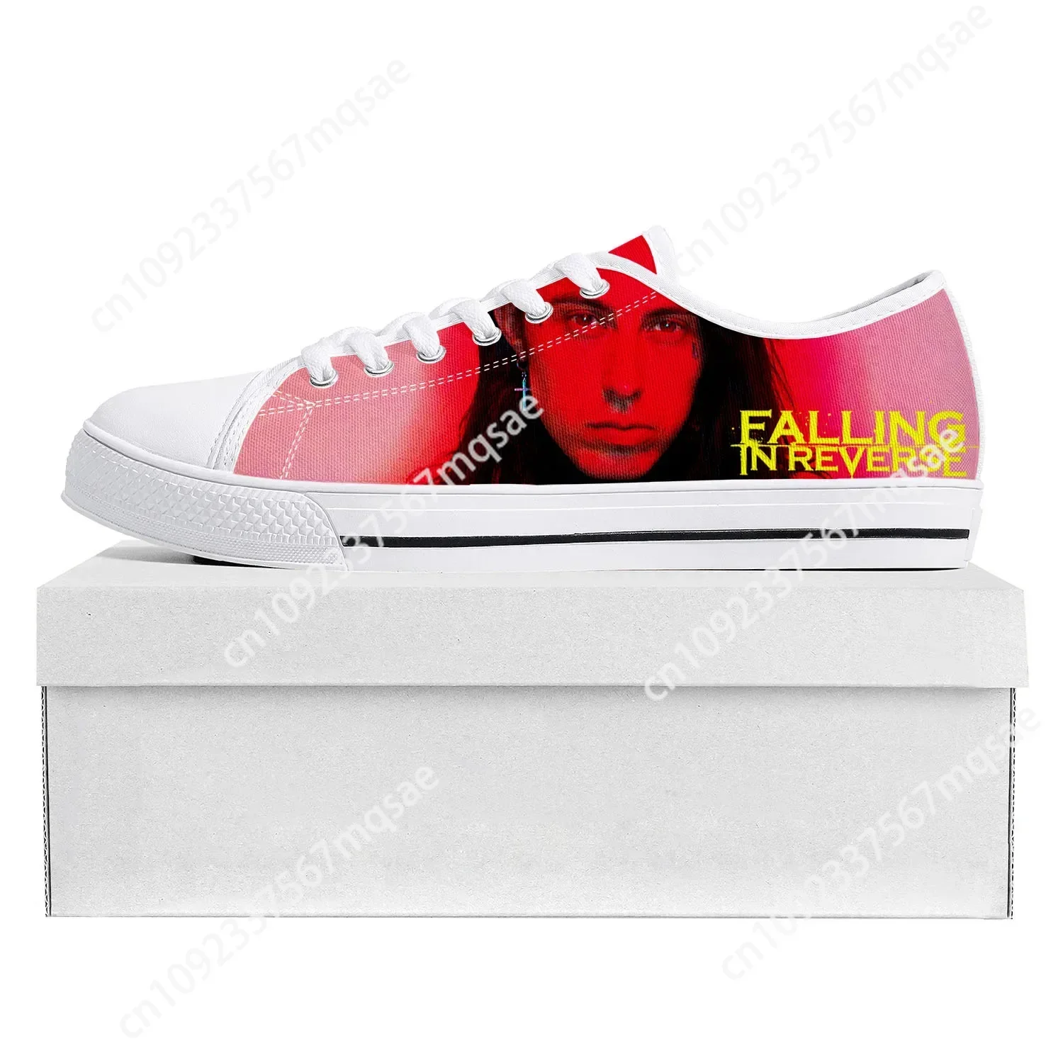 

Falling In Reverse Punk Rock Band Low Top High Quality Sneakers Mens Womens Teenager Canvas Sneaker Couple Shoes Custom Shoe