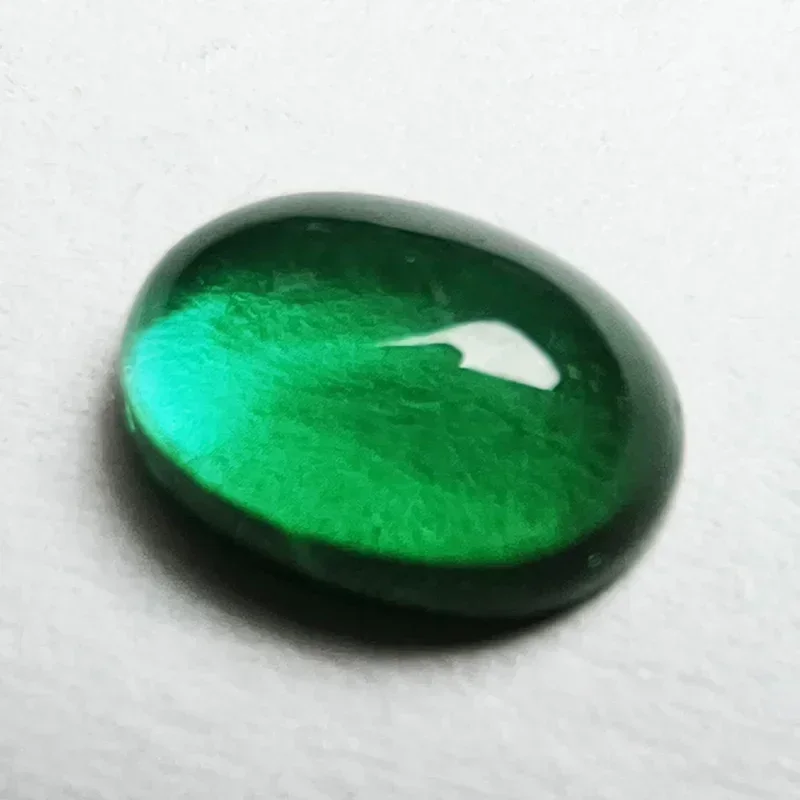 Lab Grown Zambian Emerald Oval Shape Smooth Surface Hydrothermal with Cracks Inclusions Inside Selectable AGL Certificate