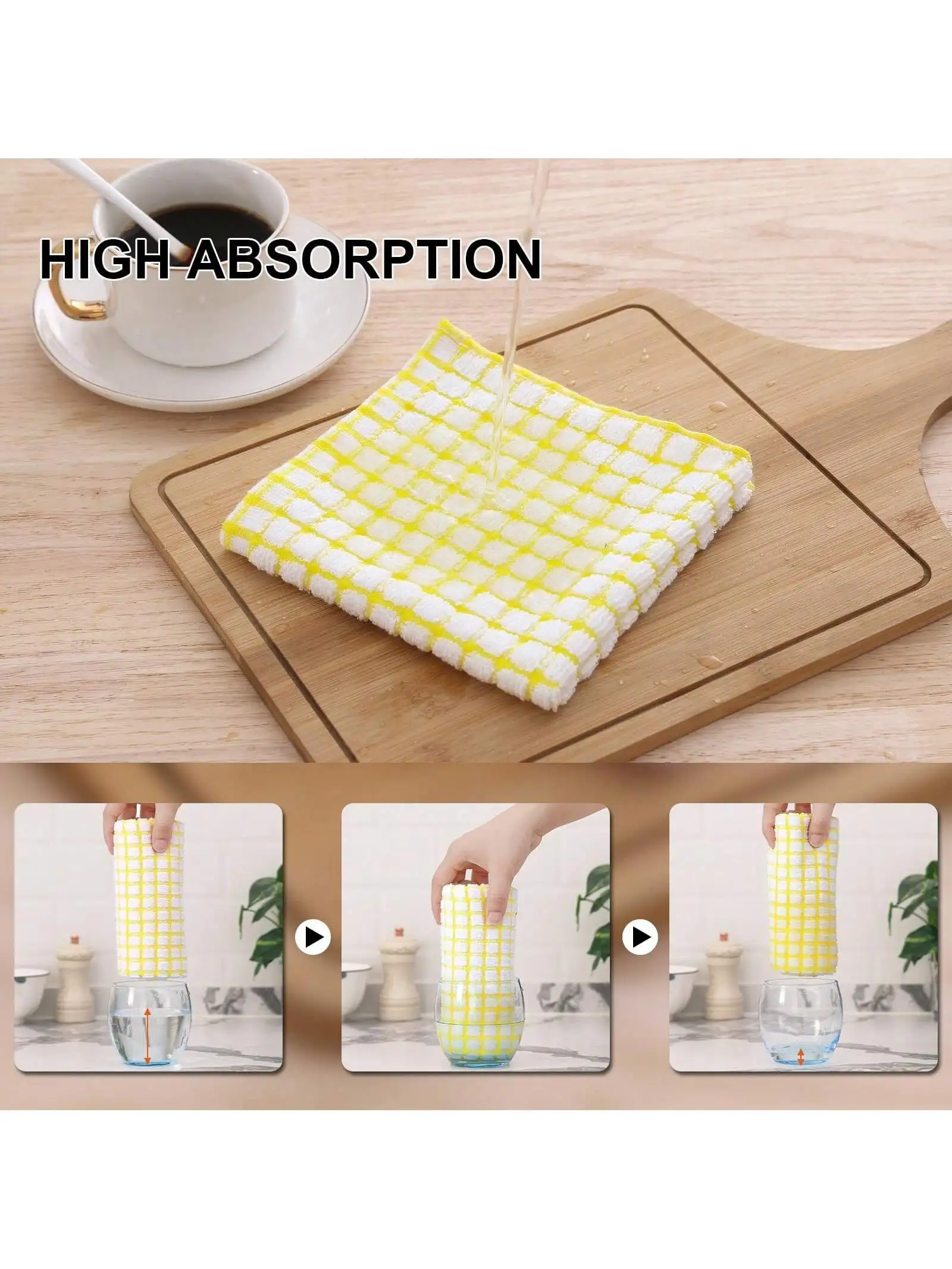 3/5PCSKitchen Dishcloths 100% Cotton Kitchen Dish Cloths for Washing Dishes Scrubbing Wash Cloths Dish Towels Sets (Mix Color)