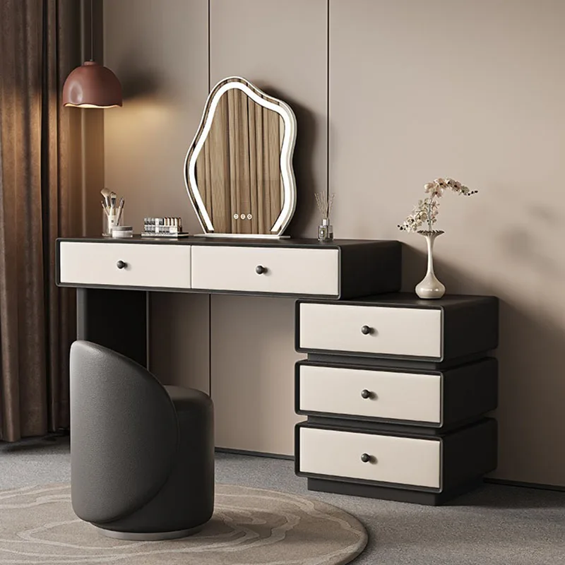 Makeup Vanity Desk Furniture Luxury Mirror Bedside Table Dresser Closet Organizer Portable Toilet Black Chair Home Light Nordic