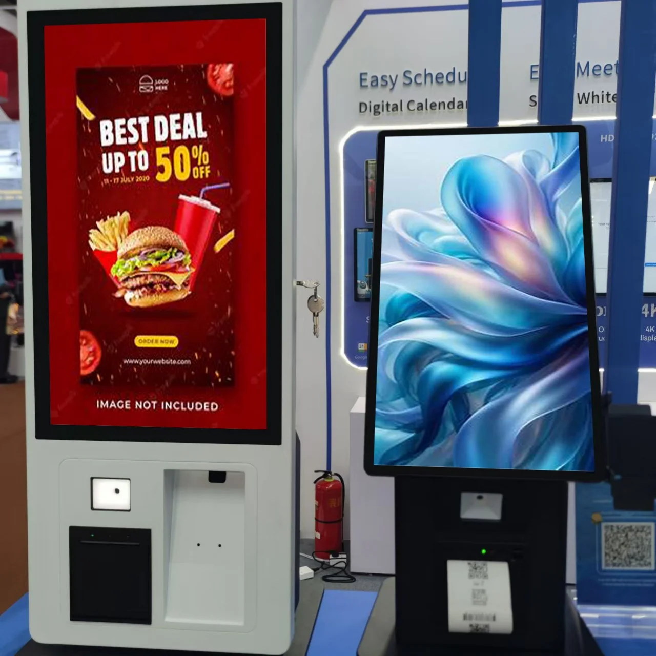 Function Self Service Ordering Totem Machine Wall With Barcode Scanner and Printer Desktop Payment Kiosk 21.5