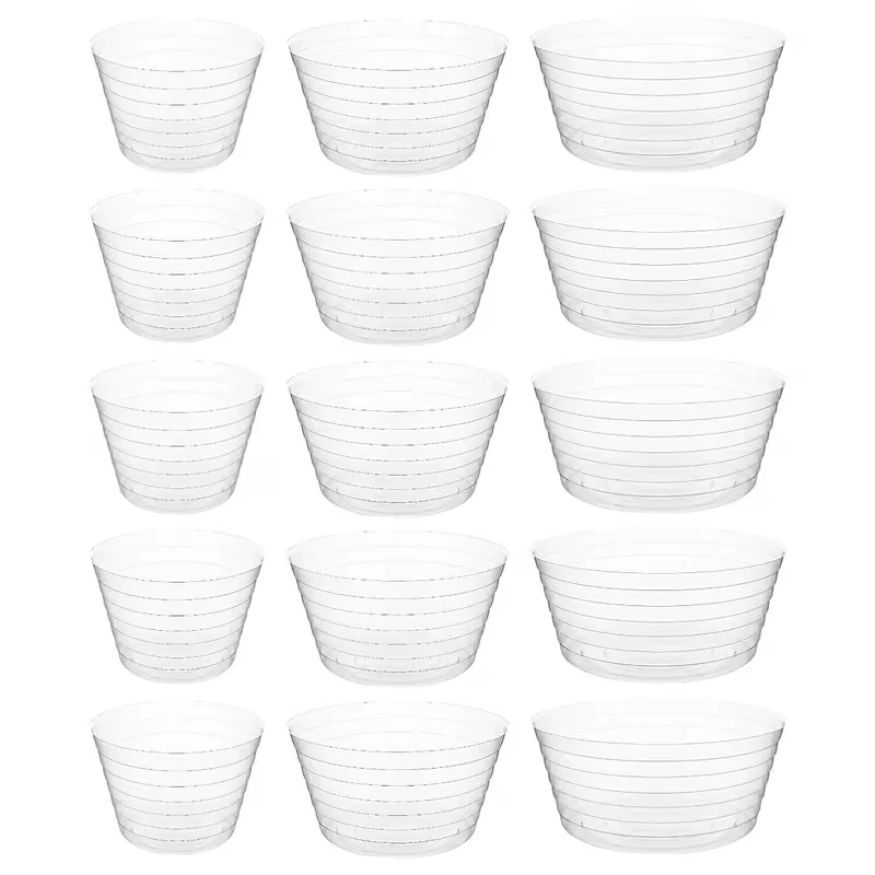 

15PCS Flower Pot Transparent Tray Waterproofing Plastic Flower Tray Circular Bottom Support Flower Pot Base Home Garden Supply
