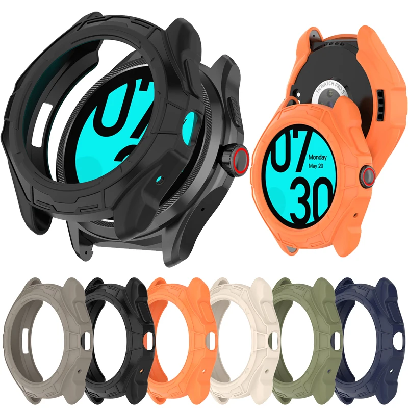 Мягкий чехол из ТПУ для смарт-часов Ticwatch Pro5 Enduro, защитный чехол с полым краем, бампер, защитный чехол, аксессуары ﻿