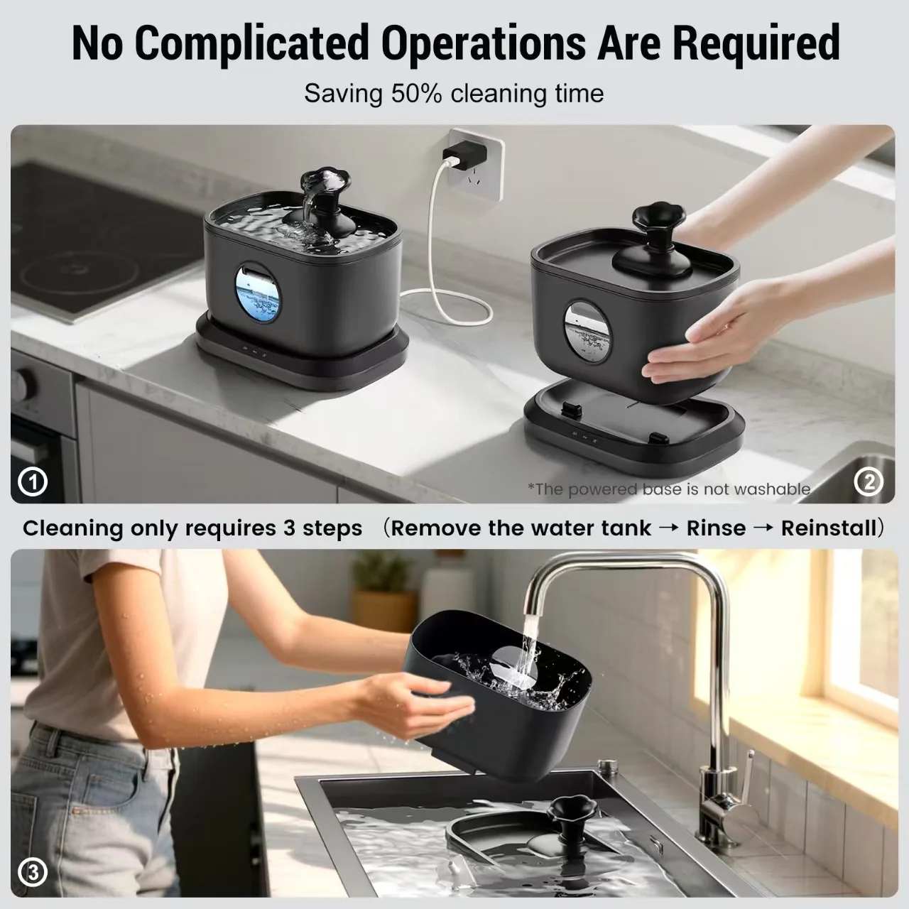 water and electricity separation pet water dispenser wireless induction large capacity super battery life cat water dispenser
