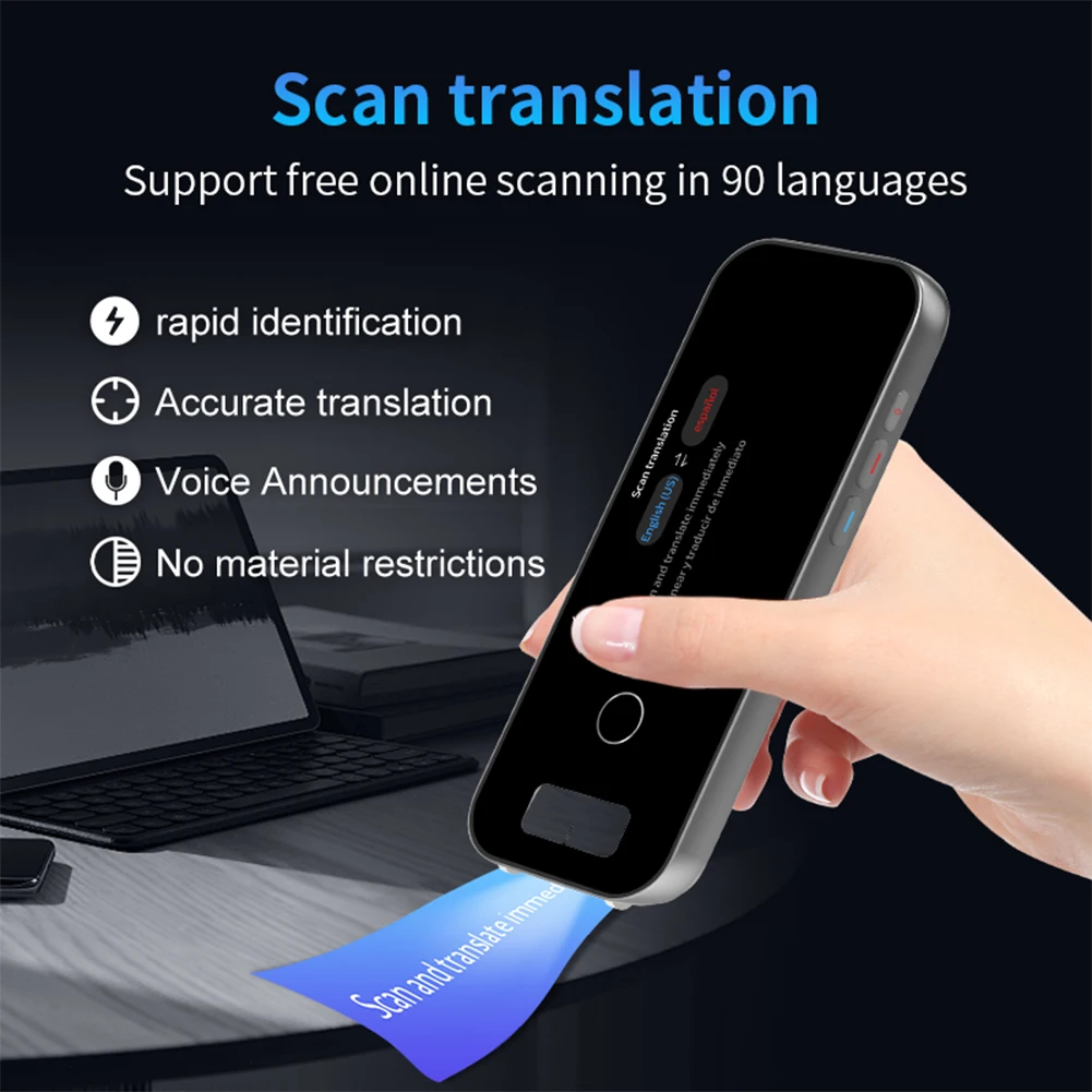 2 In 1 Scan Reader Pen Touch Screen Smart Translator Pen 148 Languages Offline Translation Pen for Study Travel Business