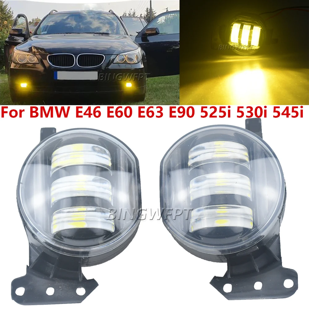 Car LED Fog Lamps Headlight Lens Fog Lights Headlights Fog Lamps Foglights Accessories For BMW E60 E90 E63 E46 323i 325i 525i