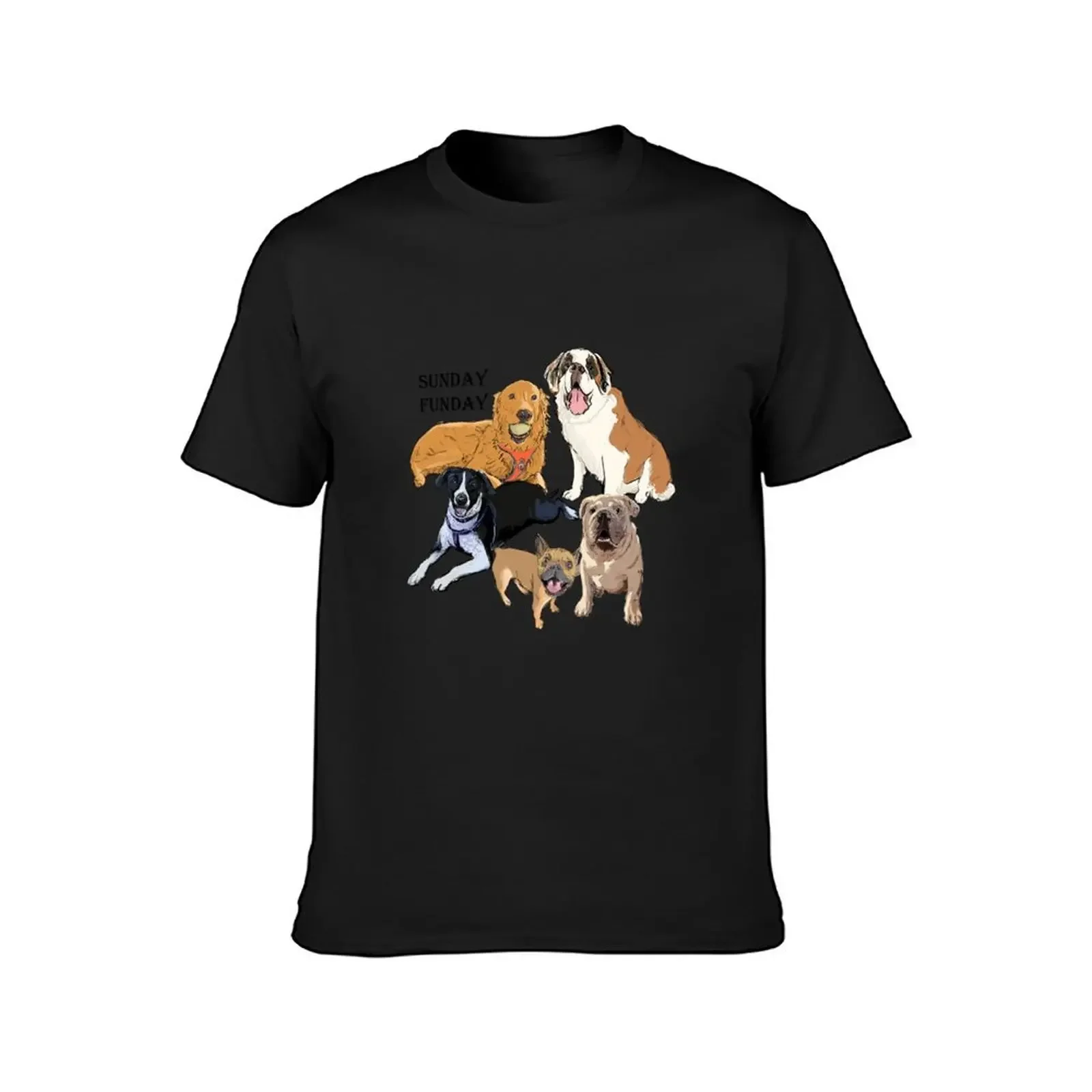 Sunday Funday Dogs T-Shirt essential t shirt oversized t shirt hippie clothes mens t shirts top quality