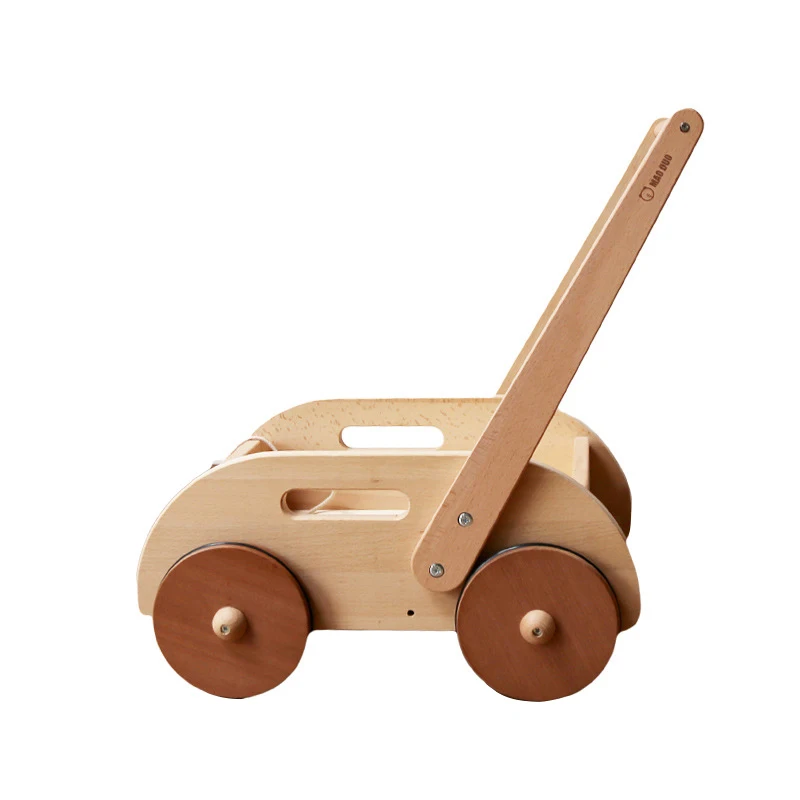 Children's Solid Wood Toddler Stroller Multi-Functional Boys and Girls Play House Can Carve Writing Birthday Gift