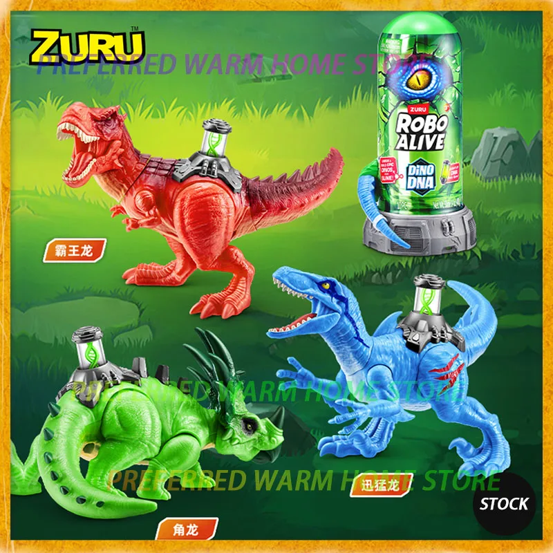 ZURU ROBO ALIVE DINO DNA Tyrannosaurus Velociraptor Diabloceratops Bewegliche Modell Blind Box – Trendiges Jungenspielzeug