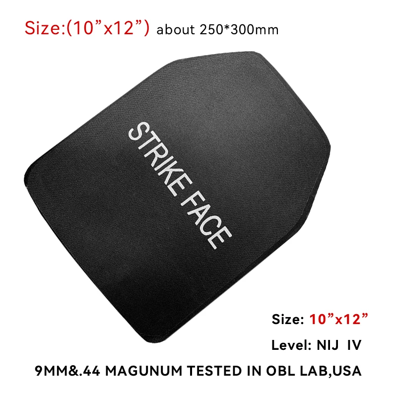 Ballistic Plate 10*12 Inch Silicon Carbide Ceramic & UHMWPE NIJ IV Bulletproof Panel