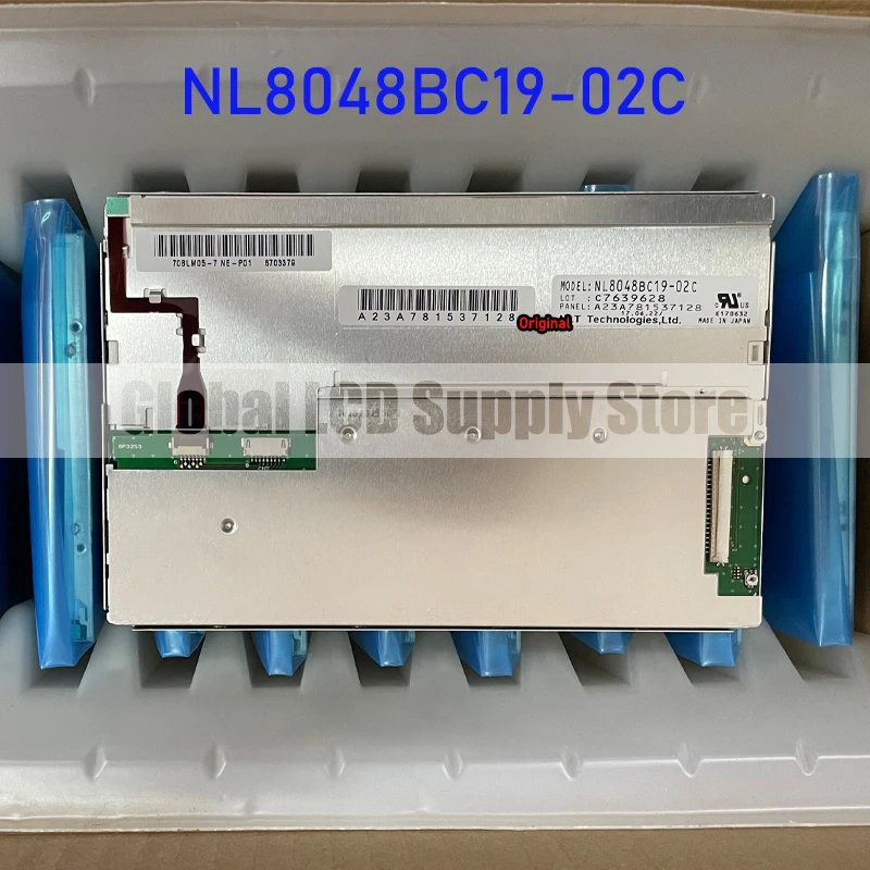 

NL8048BC19-02C 7.0 Inch 800*480 LCD Display Screen Panel Original for NEC 20 Pins Connector Brand New Fully Tested