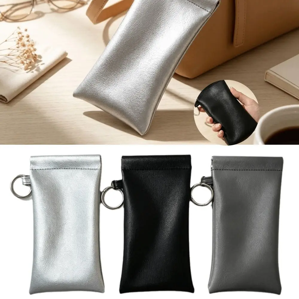 PU Leather Glasses Storage Bag Hanging Soft Myopia Glasses Case Waterproof Automatic Closure Sunglasses Protective Cover