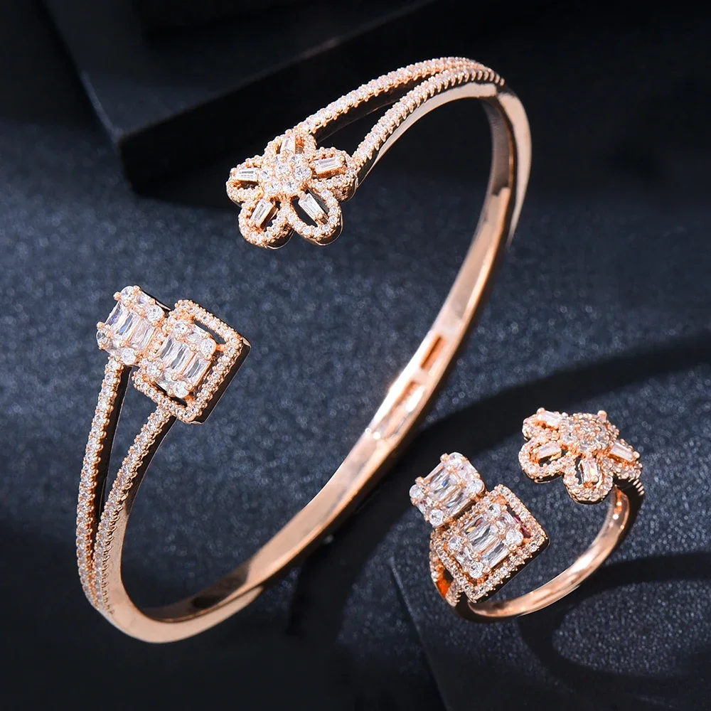 

Soramoore Bohemia Fine Cute Bangle Ring Jewelry Set For Women Bridal Wedding Daily Party Super Gift Jewelry Set New Design