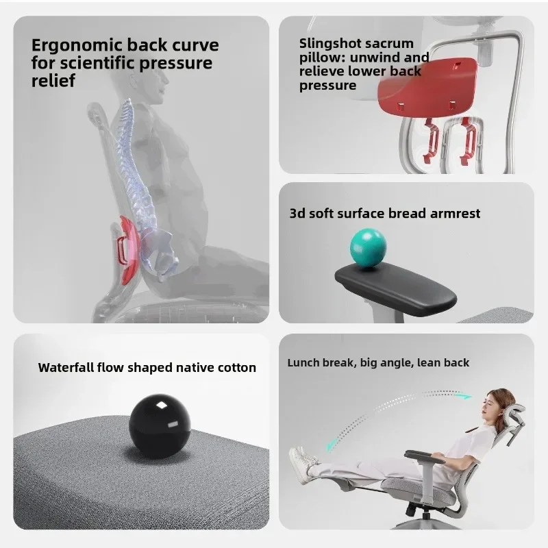 Furniture Computer Chair Comfortable Ergonomic Office Gaming Esports Reclining Chair Office Office Chair Lumbar Support Home