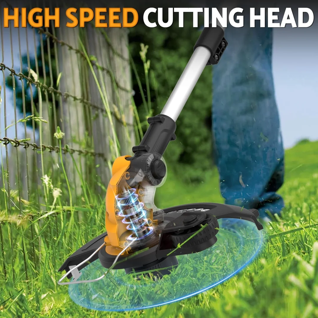 Weed Eater/Edger Trimmer/Mower For Dewalt 20V Battery Electric Weed Wacker with Auto Line Feed for Yard Garden, Grass Trimmer