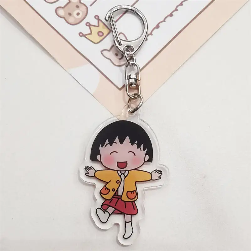 Kawaii Chibi Maruko-chan Keychain Cartoon Backpack Pendant Decoration Anime Jewelry Children Birthday Gift Pendant Wholesale