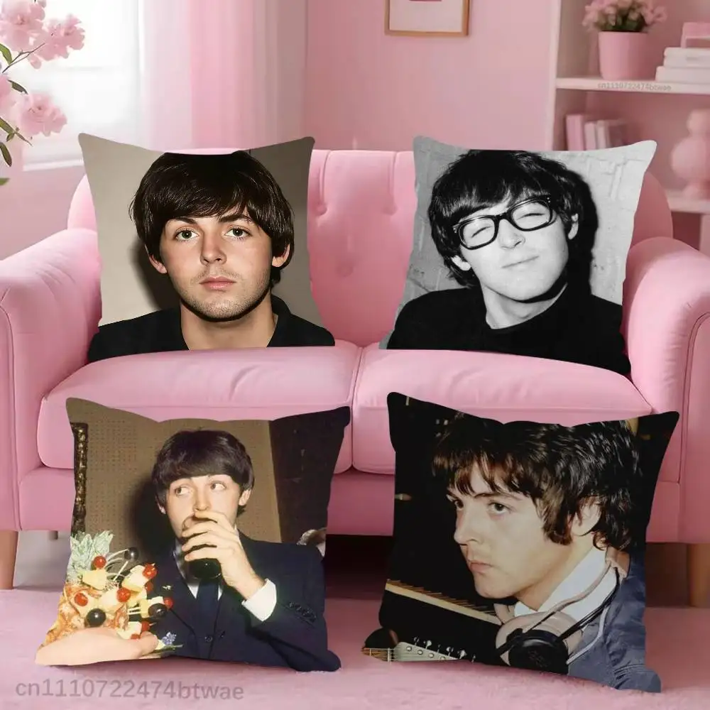 P-Paul M-McCartneyS Pillow Case For Sofa Bedroom Living Room Plush Cushion Cover Decorations and Protector