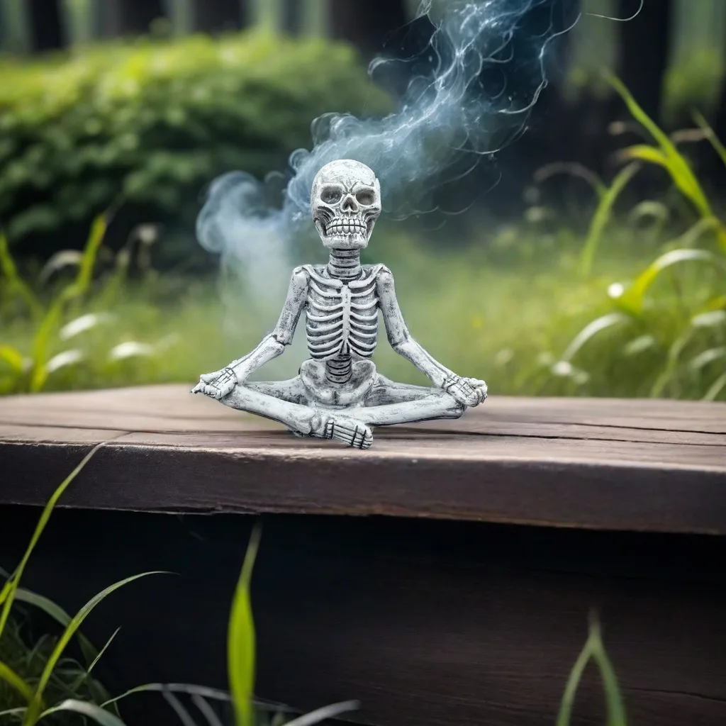 

Halloween New Yoga Skull Horror Tabletop Decoration Item Creative Halloween Meditation Skull Figurine Resin Handicraft Ornaments