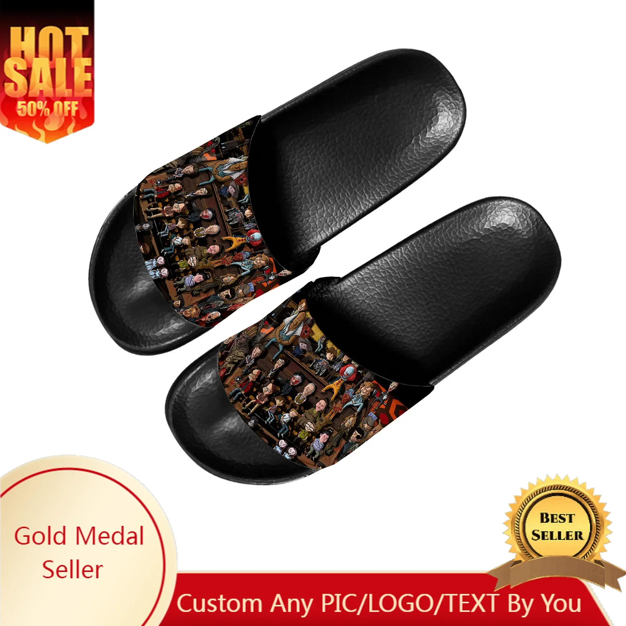 

Hot Horror Movie Character Collection Slippers Home Water Shoes Men Women Teenagers Pool Sandals Custom Summer Slipper
