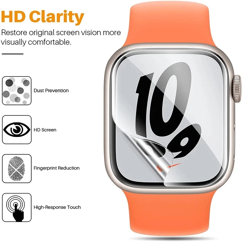 Screen Protector Clear Full Protective Film for Apple Watch 7 6 SE 5 4 3 Hydrogel Film for iWatch 45MM 41MM 40MM 44MM 38MM 42MM