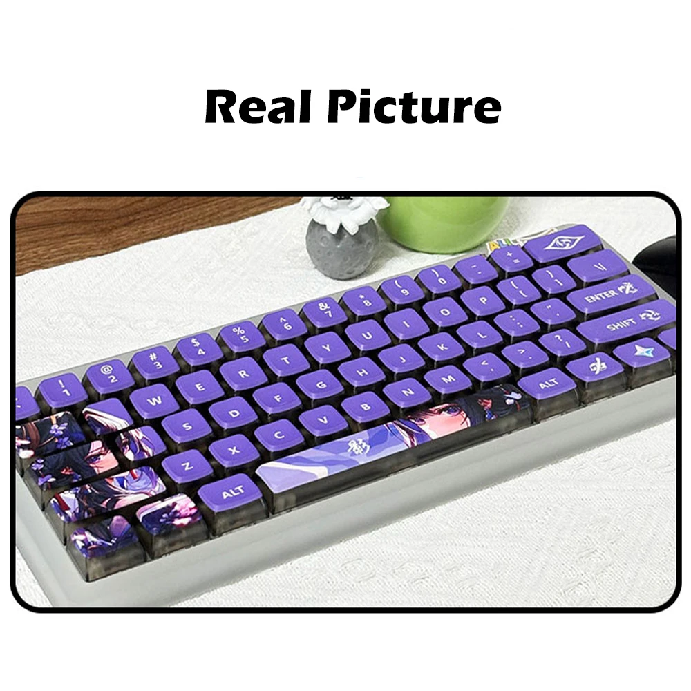 Genshin-teclas de impacto para Gamer, Teclado mecánico con retroiluminación, transparente, Xiao Kep, Hutao Beelzebul Nahida