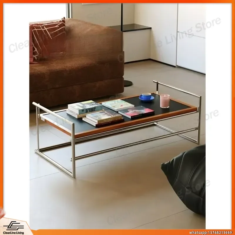 

Rio Bauhaus Coffee Table for Living Room Minimalist Modern Retro Stainless Steel Tea Table Desk Home Decor Low Height Side