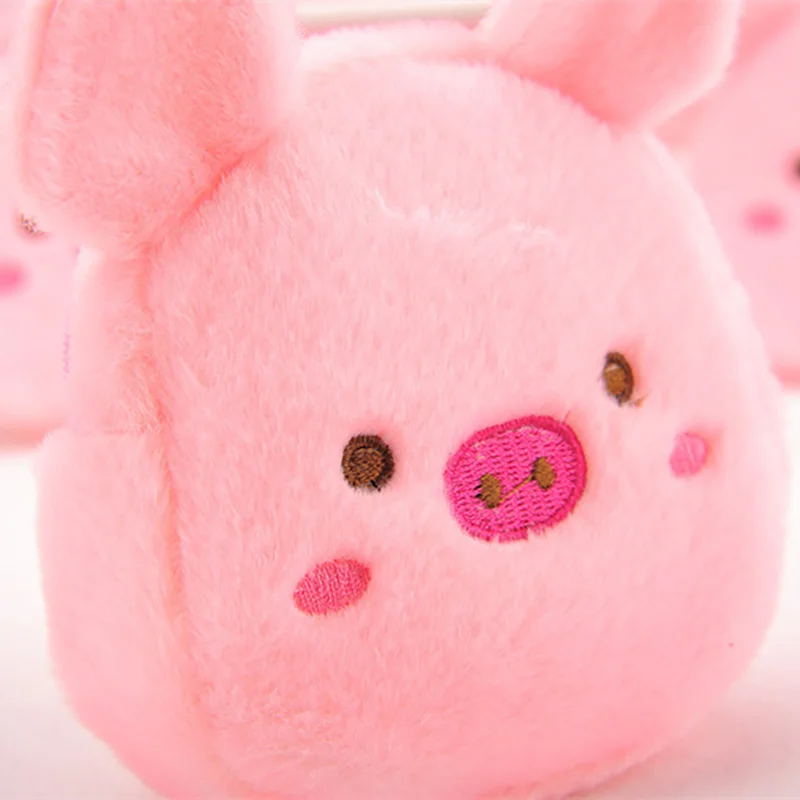 1Pcs Cartoon Cute Plush Pig Small Money Bag Multifunctional Mini Zipper Purse Wallets Card Holder Women Coin Purse