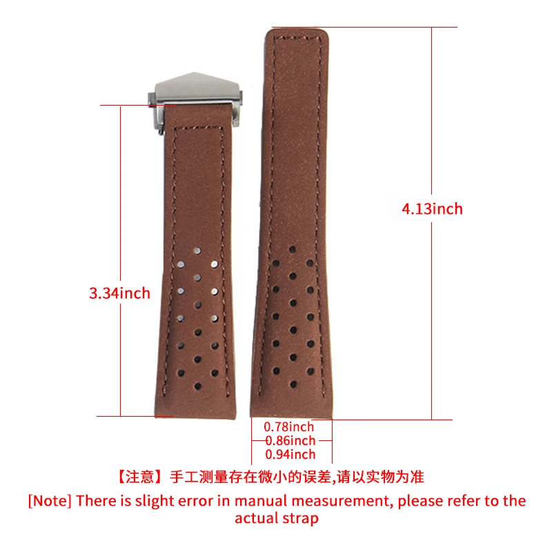 24 22 20mm Original Seamless Fitting Flat Interface Genuine Cowhide Watchbands for Heuer Tag Series Sweatproof Fold Buckle Strap