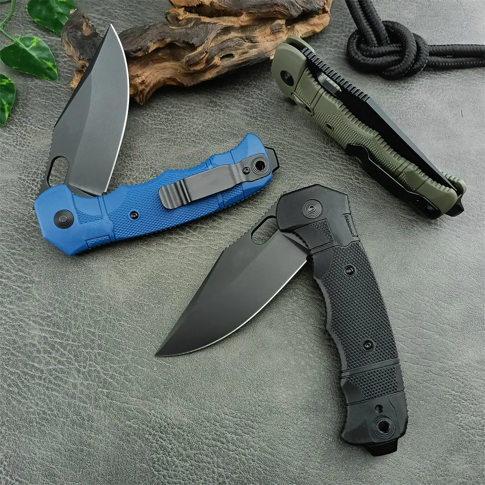 EDC Camping Pocket Knife, 8Cr13Mov Blade, Nylon Fiber Handle with Pocket Clip, Tactical Self-defense Multi-function Tool Knife