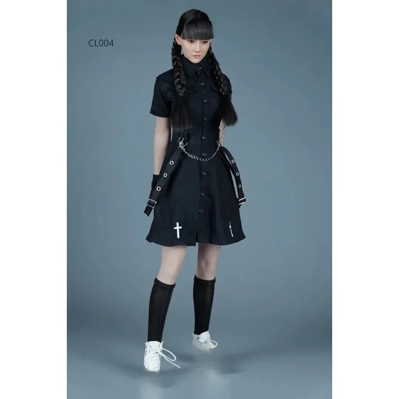 1/6 مقياس موضة ملابس الجندي الإناث فستان بأزرار ملابس العمل تنورة الجوارب نموذج ل 12 "Tbl S17 لعبة أرقام الجسم #4