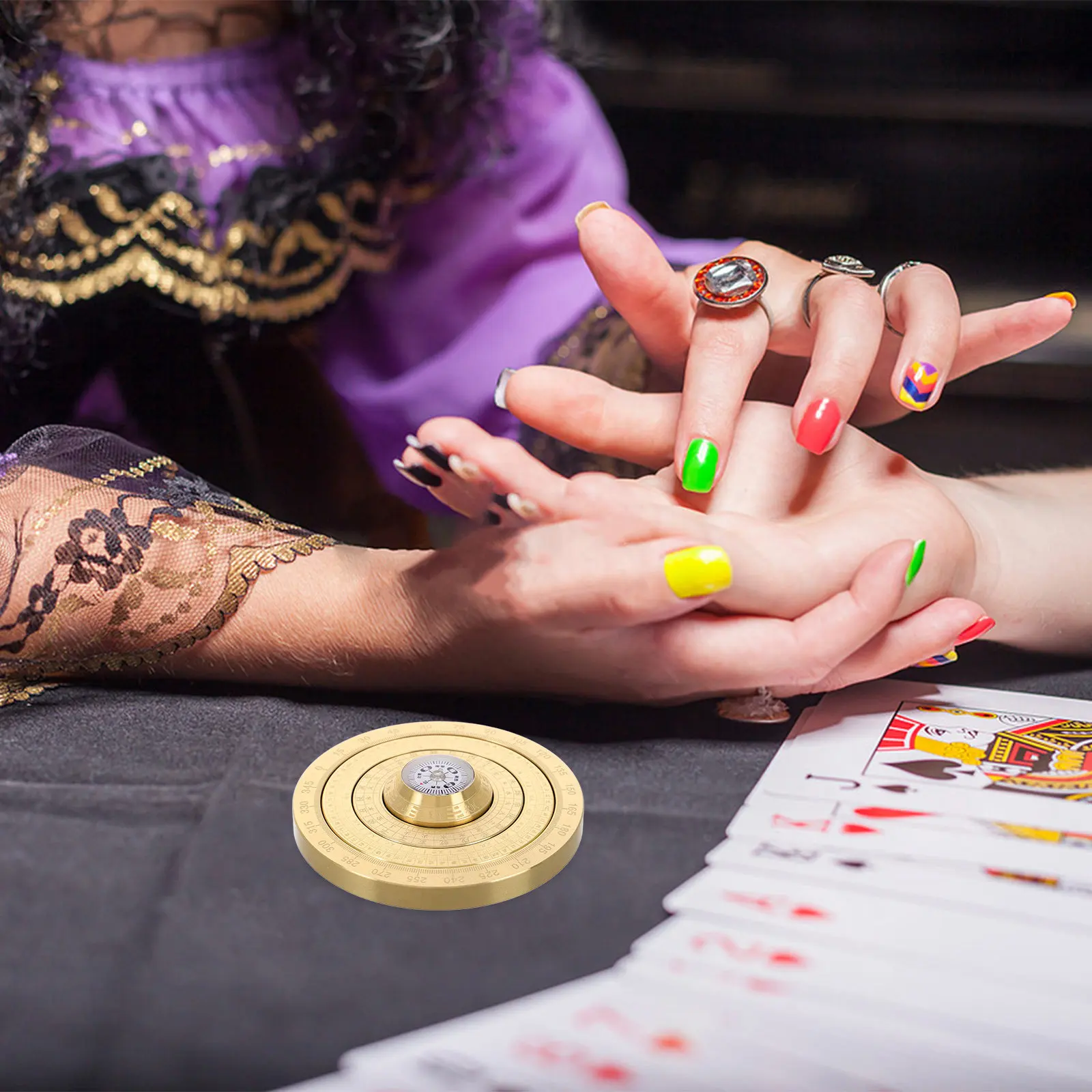 

Миниатюрный традиционный компас Багуа из меди, портативный фэн-шуй Ло-Пань, вращающийся древнекитайский компас, талисман на удачу и богатство