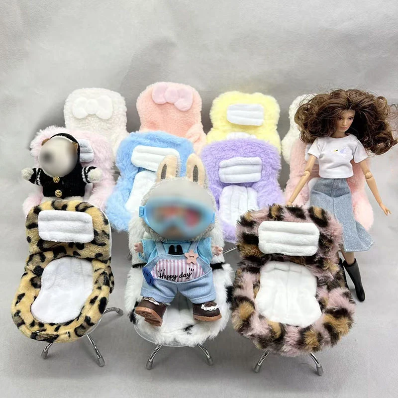 

Doll Toy Home Accessories Simulation Mini Plush Chair 1/6 BJD Doll Furniture Rotating Plastic Stainless Steel Office Plush Chair
