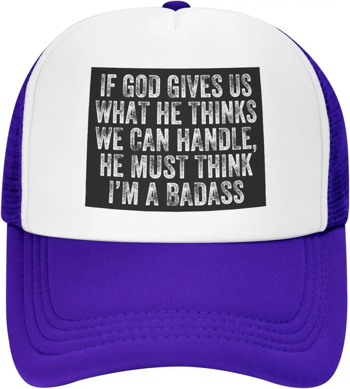 God Gives Us What He Thinks Im A Badass Trucker Hat Polyester Snapback Cap Unisex Casual