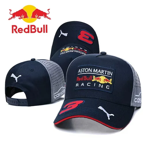 2025 nuevo sombrero de toro rojo checo Perez Red Bull Racing sombrero de carreras para hombres y mujeres al aire libre Red Bull sombrero para el sol Red Bull gorra de béisbol