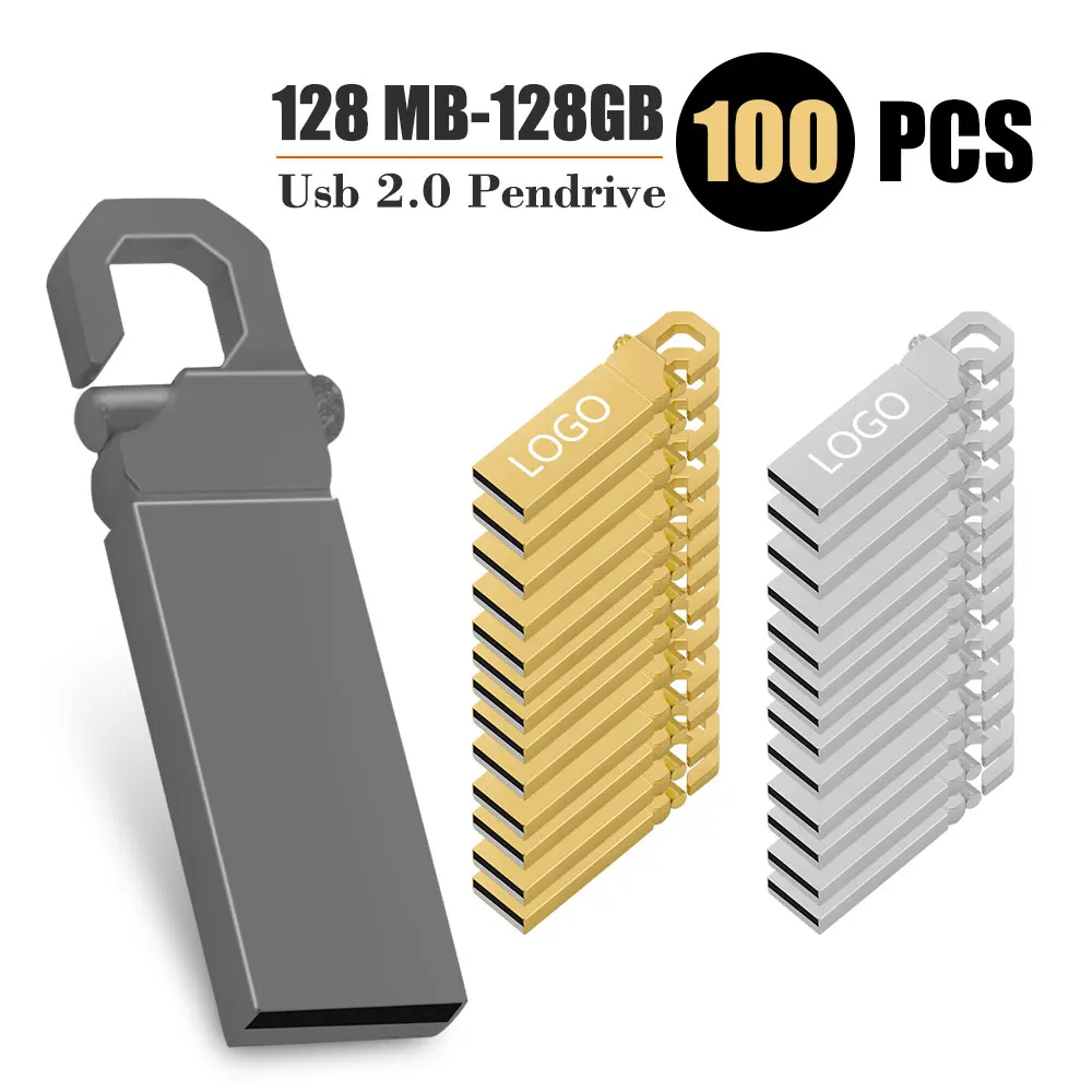 

100PCS/lot Metal USB Flash Drives 1GB 2GB 4GB Pendrive 8GB 16GB USB Pen Drive 32GB 64GB Memory Sticks Free Shipping/Free LOGO