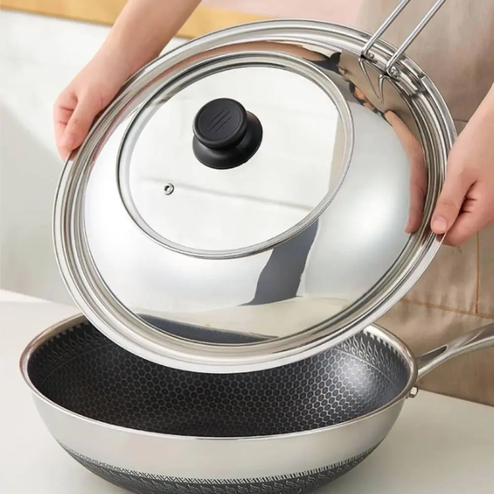 New 28/30/32/34cm Oil Splatter Guard Heat Resistant Detachable Pot Lid Visible Wok Splatter Lid Cooking