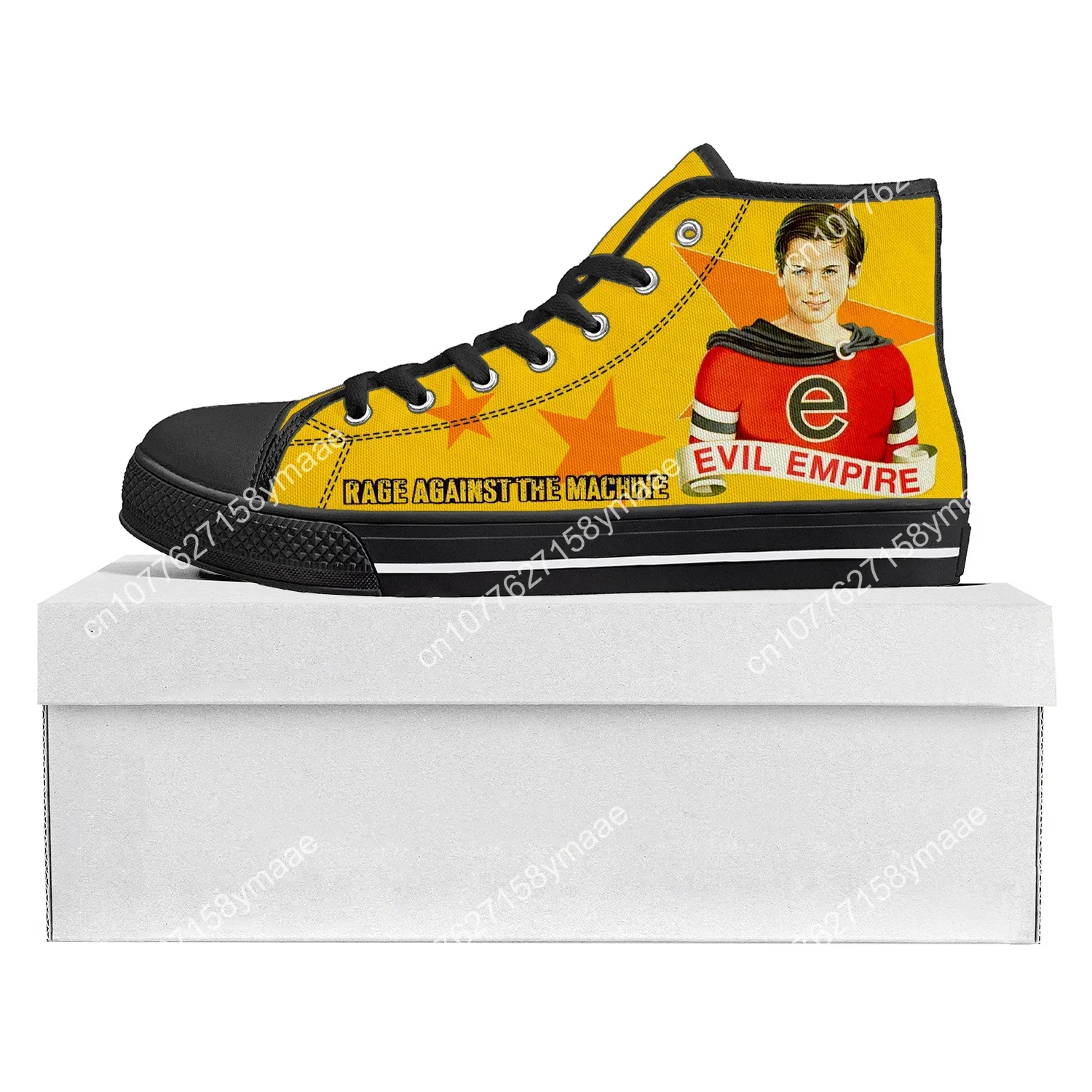 Rage Against The Machine High Top High Quality Sneakers Mens Womens Teenager Canvas Evil Empire Sneaker Casual Custom Made Shoes