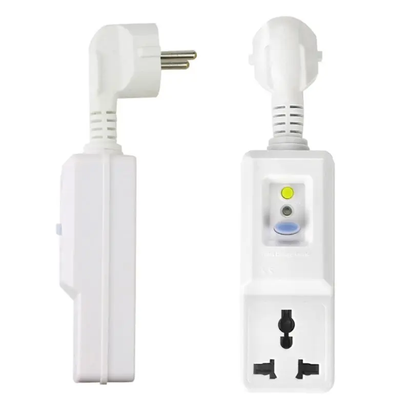 Disyuntor doméstico EU 16A, adaptador RCD, interruptor viaje energía para jardín, adaptador enchufe seguridad,