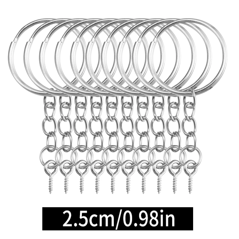 Metall-Schlüsselanhänger mit geteilten Ringen, Gliederkette, Schlüsselanhänger, Schlüsselanhänger, Halter, Ringe, DIY-Schlüsselanhänger, Schlüsselanhänger, Zubehör, Werkzeuge