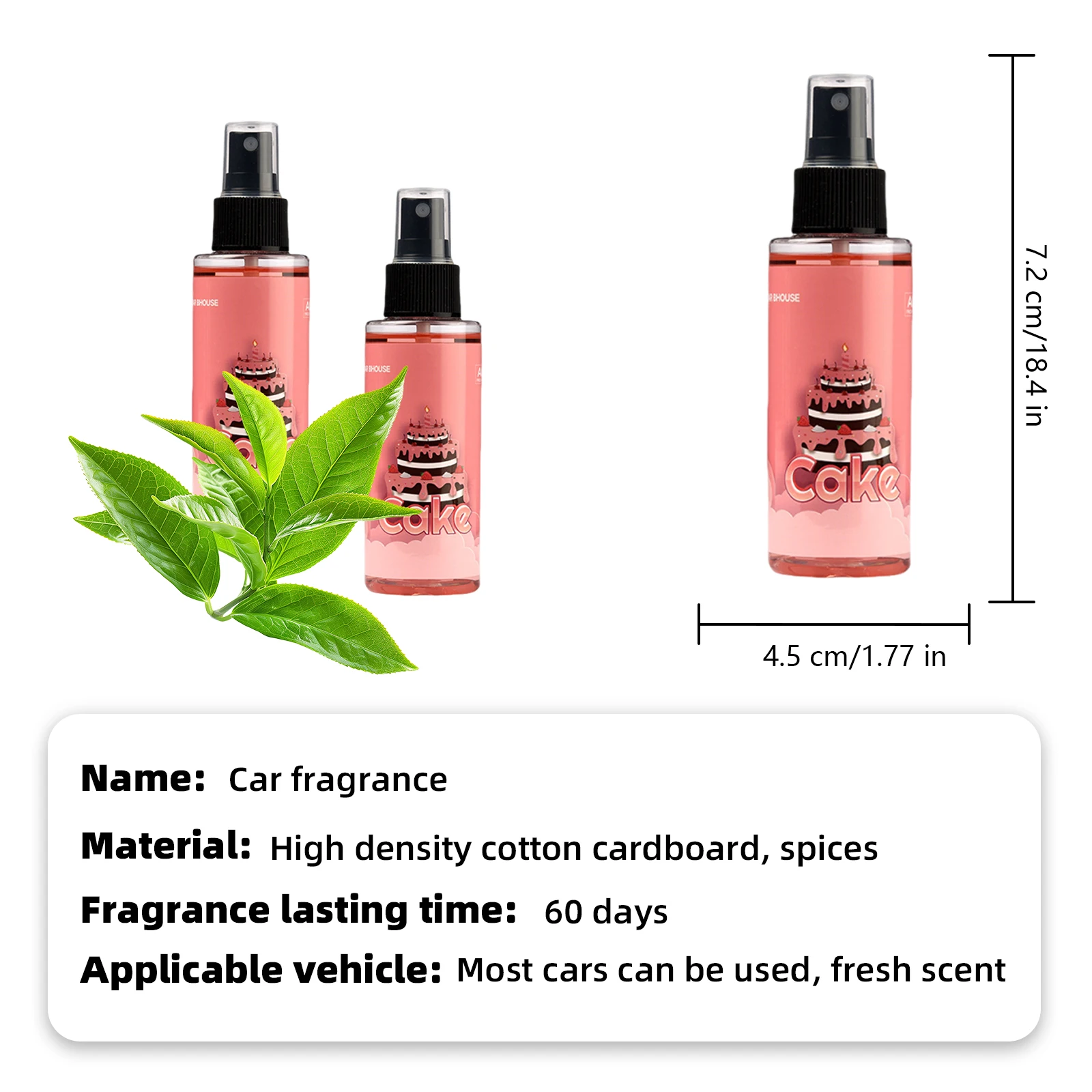 100ml CAKE-Scented Hand-Sprayed Air Freshener – Car Spray, Home Air Purifying & Deodorizing Fragrance