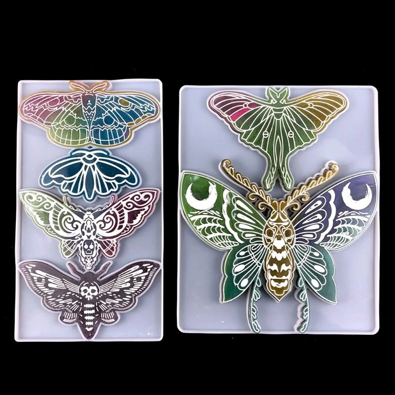 Creative Molding Set for Skull Moth Photo Frame Flexible Silicone Mould for Personalize Home Decoration Craft Supplies